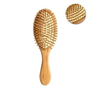 Wooden hair brush for Women & Men – Bamboo wooden Paddle hair brush for men women Curly hair – Bamboo Wooden brush for hair growth with flat paddle brush comb