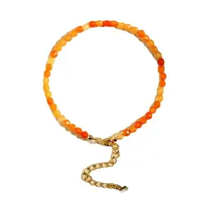 RRJEWELZ Pink Aventurine Round Beaded Bracelet – Faceted 3mm Pink Stones with Gold Lock – 7 Inch Adjustable link Bracelet for Men & Women|LCBR_RR_05434