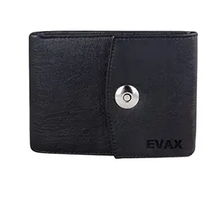 EVAX Evax Black Men's Wallet Stylish Artificial Leather Wallets for Men Latest Gents Purse with Money Coin and Card Holder Compartment