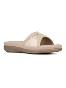 Inc.5 Womens Beige Solid Round Toe Casual Slip-On Flats