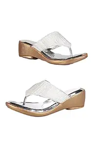 WalkTrendy Womens Synthetic Silver Open Toe Sandals With Heels - 7 UK (Wtwhs556_Silver_40)