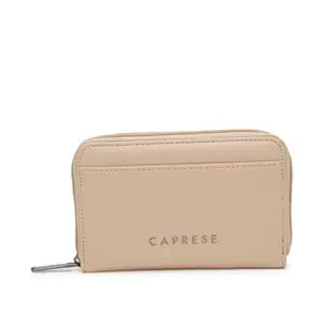 Caprese Women's Faux Leather Solid Pattern Keera Wallet (Cream, Small)