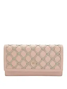Da Milano Flap Leather Wallet for Women - Baby Pink