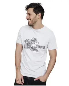 Men's & Women's Regular Fit T-Shirt Photographer Routine Quote 100% Cotton Unise T-Shirt White; _TAPHROQU3-White 2XL Men Round_bz
