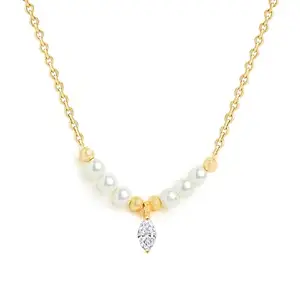 MINUTIAE Womens Gold-Plated Stones-Studded Pendant Necklace With Chain MNT0421MD_OWP_G