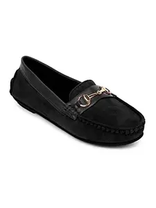 Elle Women's Loafers, Black, 3