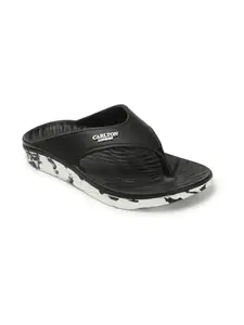 Carlton London Men's Comfortable and Breathable Flip-Flop Slipper, Colour- Black-WhiteSize-UK- 10