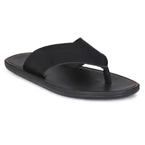 AZZARO BLACK Men's Black comfortable & Smart Synthetic Leather Slip on Slipper,8