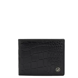 Da Milano RFID Protected Leather Wallet for Men with Card Slot - Black