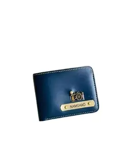 NAVYA ROYAL ART Customized Wallet for Men Personalized Leather Wallet for Mens (Colour : Blue 01)