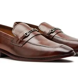 Symbol Premium Mens Formal Slip-on Moccasin Brown Leather Shoes_5 UK (SYP-M-FSH-MOC-01)