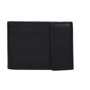 Leatherman Fashion LMN Genuine Leather Black Unisex Wallet(2 Slots)