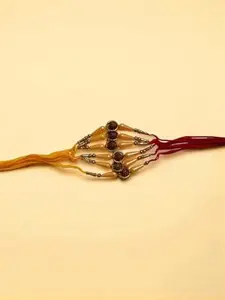 SHAZAIN Collection Beutiful Rudraksh Rakhi set Of 6 Pieces/Bhaiya Bhabhi Rakhiya.