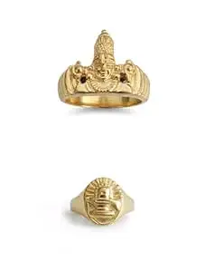 Panchaloha Rings Combo for Women and Men, Non Polish, Size 18, Traditional Impon Rings Set