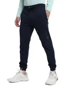 BEYOUNG Navy Blue Patch Pocket Joggers for Men ||Patch Pocket Joggers ||Patch Pocket Regular Fit Trackpant
