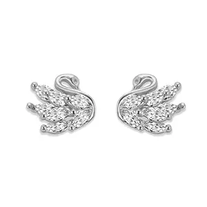 GIVA 925 Silver Manali's Shining Swan Studs | Gifts for Girlfriend, Gifts for Women and Girls |With Certificate of Authenticity and 925 Stamp | 6 Month Warranty*