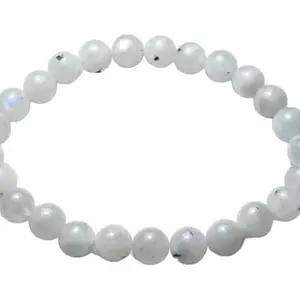 Divine Crystal Treasures Natural Certified 8MM Healing Crystal Gem Stone Crystal Bracelet for Men and Women (Rainbow Moonstone Bracelet)