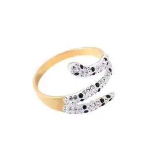 Custom Female Personality Zircon 18k Diamond Gold Rings Stainless Steel Jewelry Snake