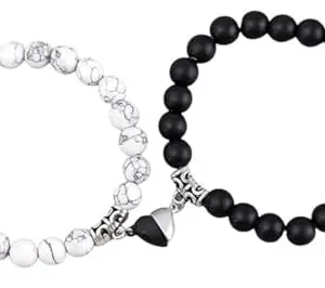 Karishma Kreations Couple bracelets for girls boys propose Heart Magnetic Stainless Steel Bracelets Chain for Men Women Valentine's Day couple gifts