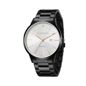 Giordano Classic Analog Watch for Men with Diamond Marked Dial and Stainless Steel Strap