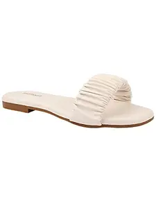 Shoetopia womens Flat-275 White Flat Sandal - 6 UK (Flat-275-White)