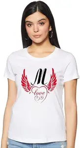 Printed, Typography Women Round Neck White T-Shirt CW_WPRNT#M008-L