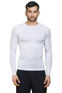Armr Skyn Unisex Polyester Lycra Blend T-Shirt, Large (White)
