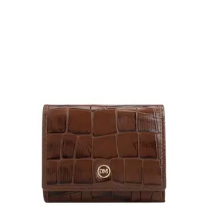 Da Milano Leather Small Zip Women Wallet - Brown (10028D)