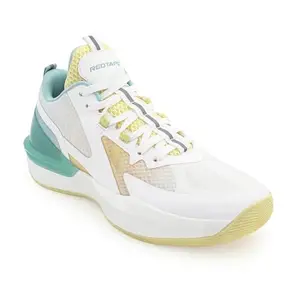 Red Tape Basketball Shoes for Men | Cultured Round-Toe Shape & Cushioning Technology White/Multi