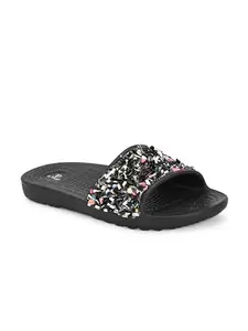 EL PASO Women Black Eva Comfortable Embellished Casual Slip On Flats EPWAP7577Black_5
