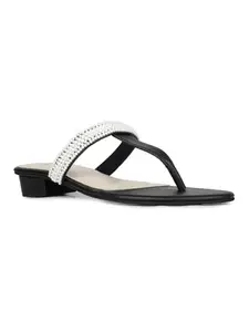Inc.5 Womens Black Striped Square Toe Party Wear Heels Sandals