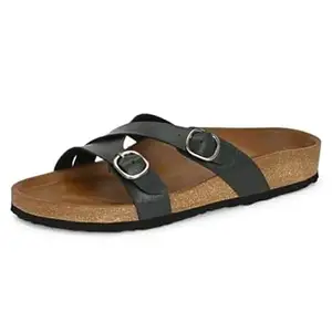 Centrino Women’s Berkin-Style Slip-On Sandals | Open Toe Design | Soft PU Footbed | Lightweight & Comfortable | Arch Support | On-Grip Sole | Casual Outdoor Wear (9224)