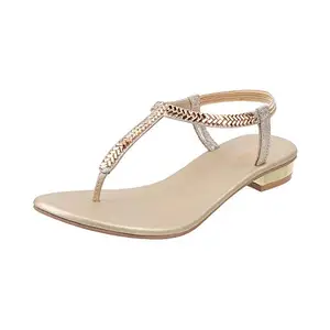 Metro Women's Gold Fashion Sandals-6 UK (39 EU) (35-3128)
