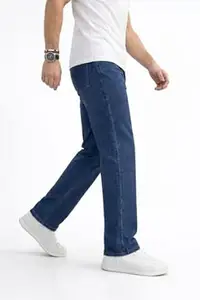 ROTUS BLUE ROTUS Men's Regular Fit Mid Rise Jeans