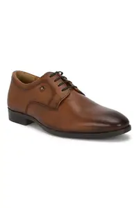 Louis Philippe Men Brown Leather Lace Up Shoes