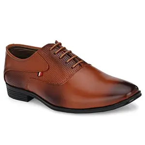 AZZARO BLACK Shoes for Man ||Men Formal Shoes || Shoes for Men Formal Leather (6216_tan_6)