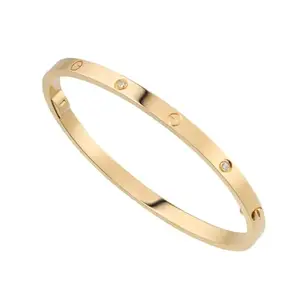 NAVMAV Fancy Stylish Golden Kade Zircone Gemstome Fashionable Bracelets Kada For Women & Men 1Pcs Stainless Steel Openable Valentine Gift For Lover Bracelets