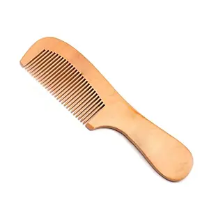 Tandem Wood Hair Combs for Curly Hair- No Static Wooden Hair Comb With Rounded Handle for Men Women and Kids (Set Of 1) (17 x 5)