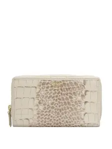 Da Milano Genuine Leather White Flap & Zip Womens Wallet (10018OL)
