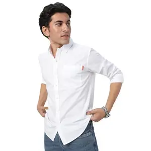 Urbano Fashion Men's White Cotton Full Sleeve Regular Fit Casual Solid Shirt (shirtsolreg-01-white-m)