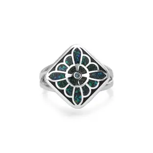 Mia by Tanishq Romani Mystic Mosaic 925 Kt Silver Ring