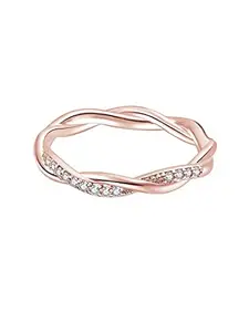 Yellow Chimes Rings for Women White Crystal Stone Exclusive Silver Plated studded with Cubic Zircon Ring for Women and Girls(Size US 6)