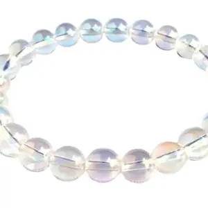 RudraGallery Angel Bracelet Original Certified Aura Bracelete 22 Beads एंजल औरा क्वार्ट्ज़ ब्रेसलेट Rainbow Crystal Quartz Braslet For Men