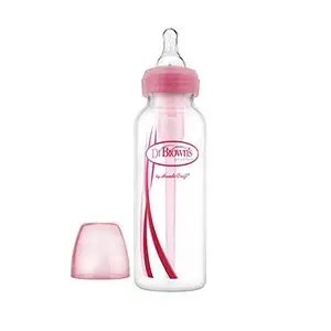 Dr. Brown's Natural Flow Options Polypropylene Standard Neck Baby Bottle (250 Ml, Pink)
