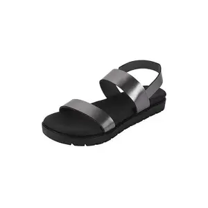Metro Women's Gun Metal Synthetic Sandal UK/6 EU/39 (33-1185)
