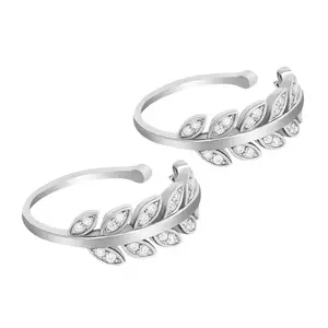 Zavya 925 Sterling Silver Adjustable Pair Toe Ring for Women (Silver) | With Certificate of Authenticity and 925 Hallmark