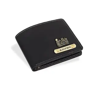 NAVYA ROYAL ART Men's Personalized Wallet | Leather Customized Purse with Name & Charm | Unique Birthday/Anniversary Gift for Men & Boys - Black Wallet