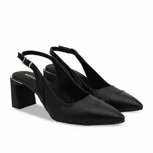 ROCIA by Regal Black Women Block Heel Slingbacks