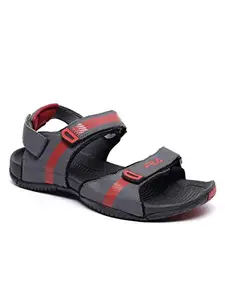 FILA Men's ONDINA Dk Grey/Chinese Red Sandals-6 UK/India (40EU) (11006541)