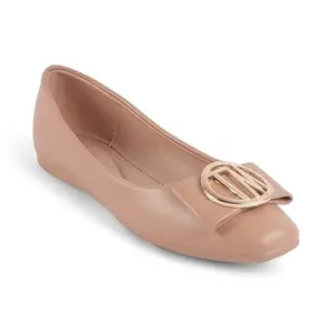 tresmode Trego Women's Ballerina Shoes Footwear Tan, 8 UK / 41 EU - Round Toe Ladies Ballet Flats - Formal Casual Comfortable Wear